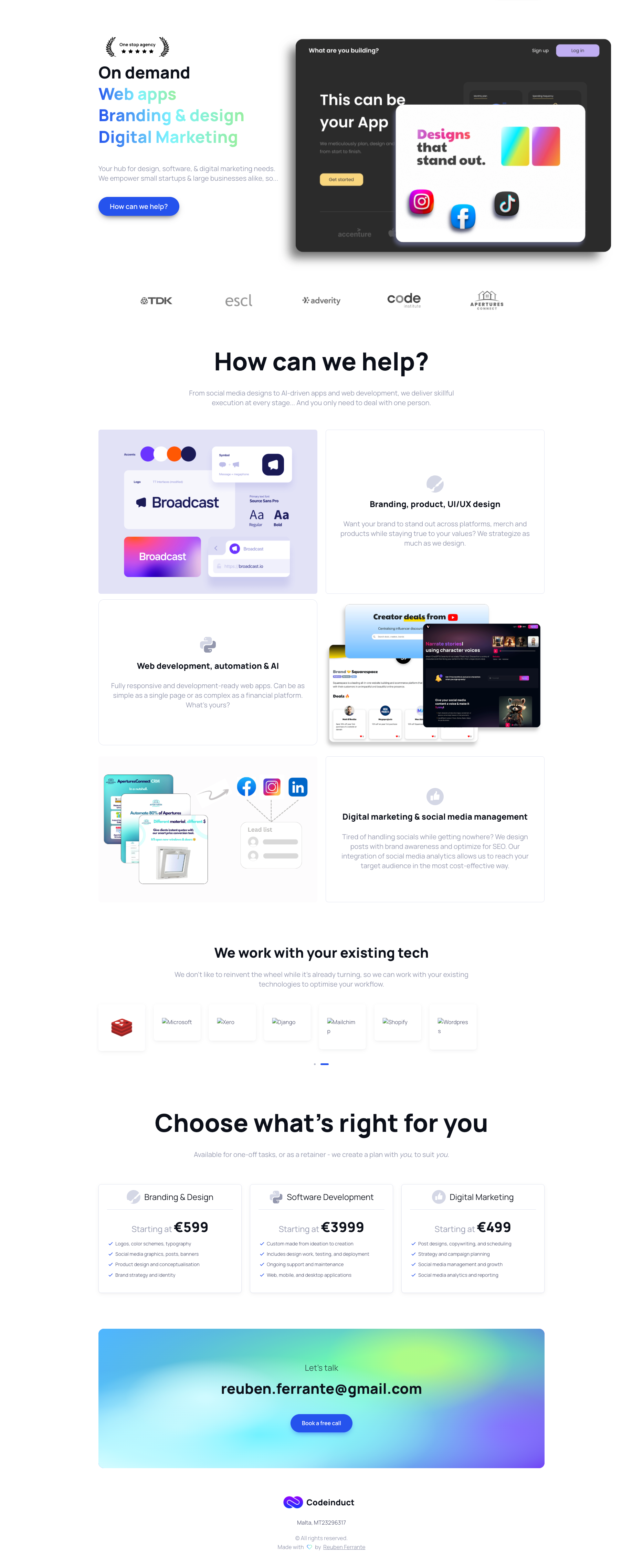 Codeinduct — the studio's previous agency site