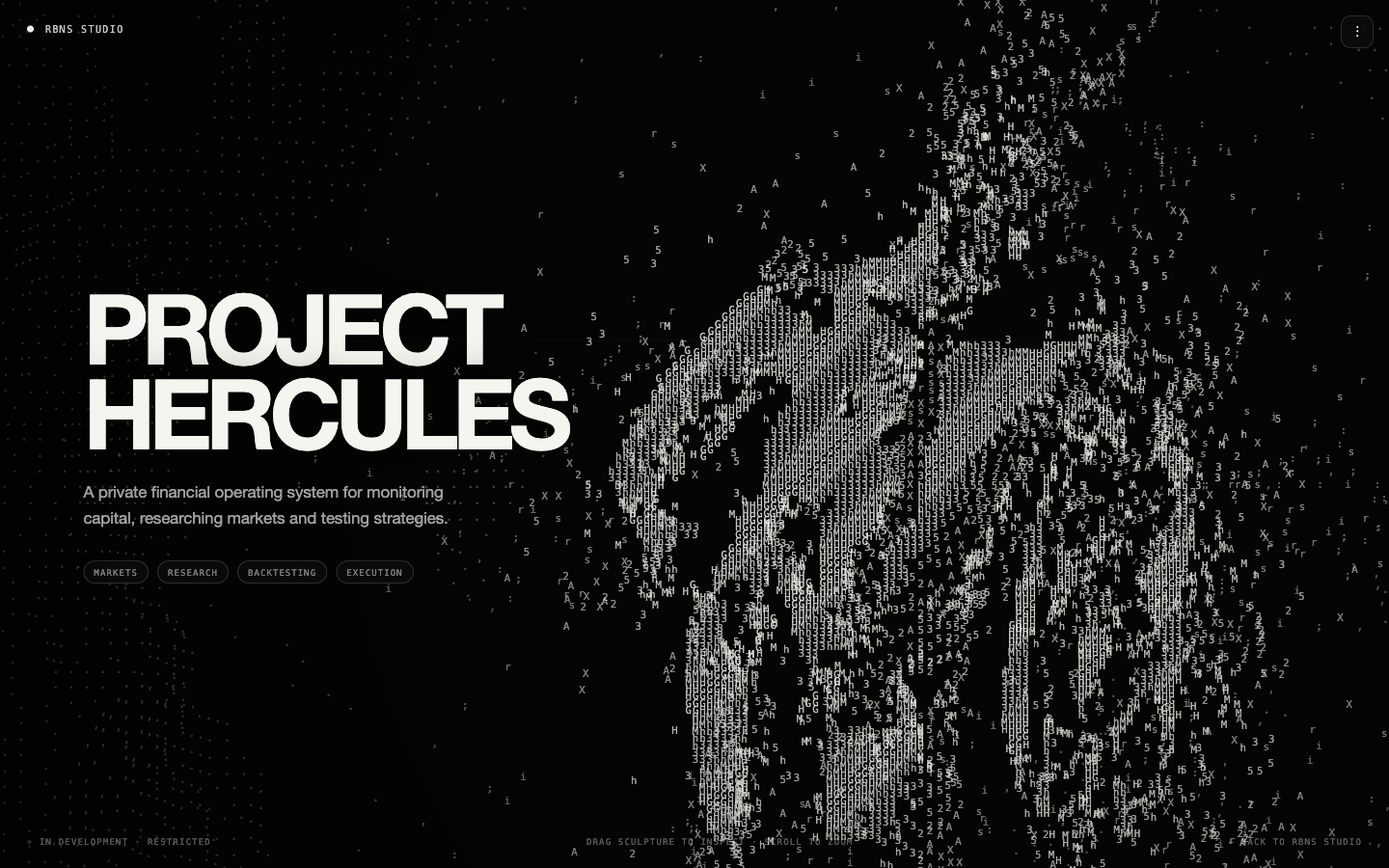 Project Hercules — landing page for a private financial operating system