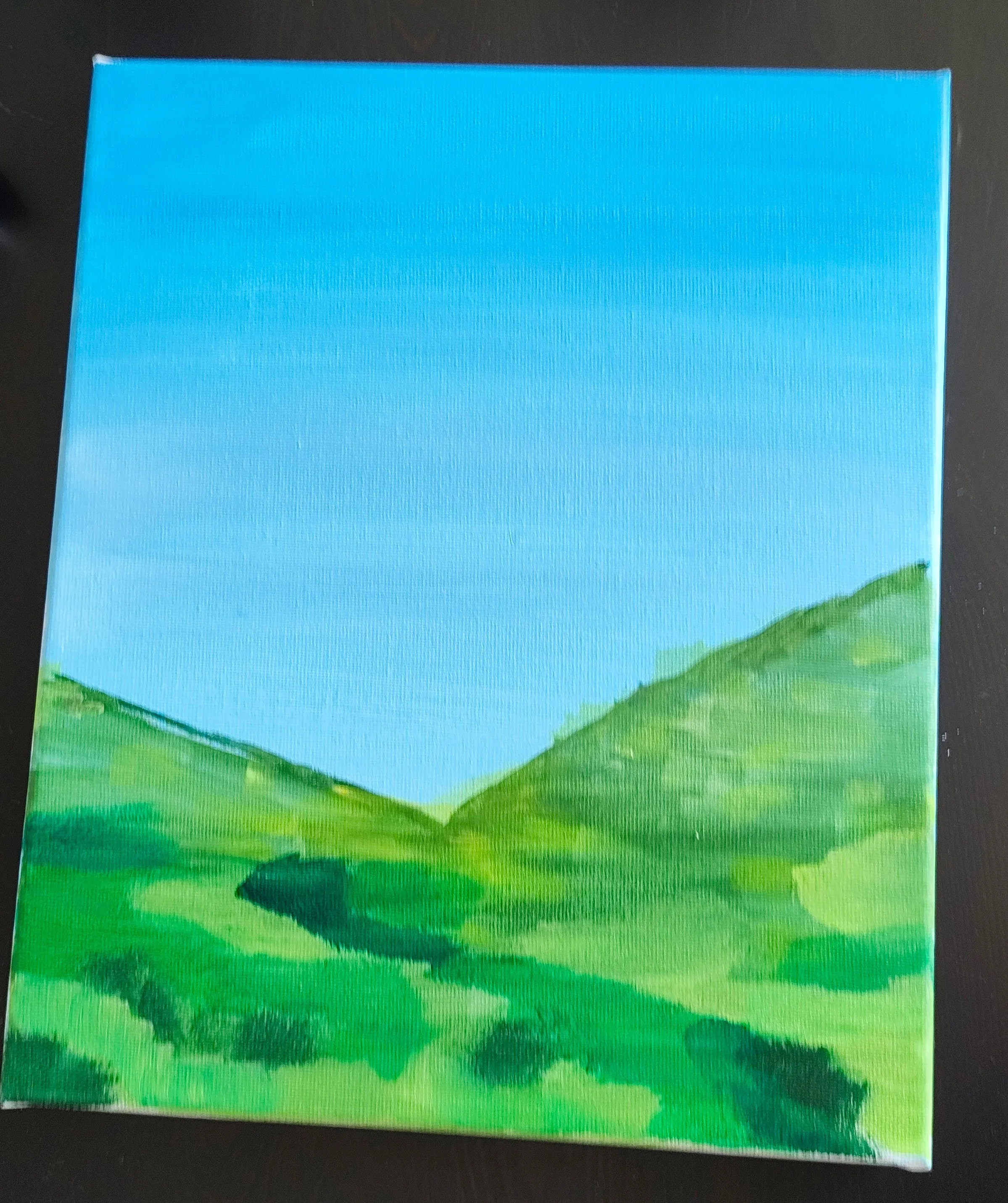 First painted layer of a forest scene
