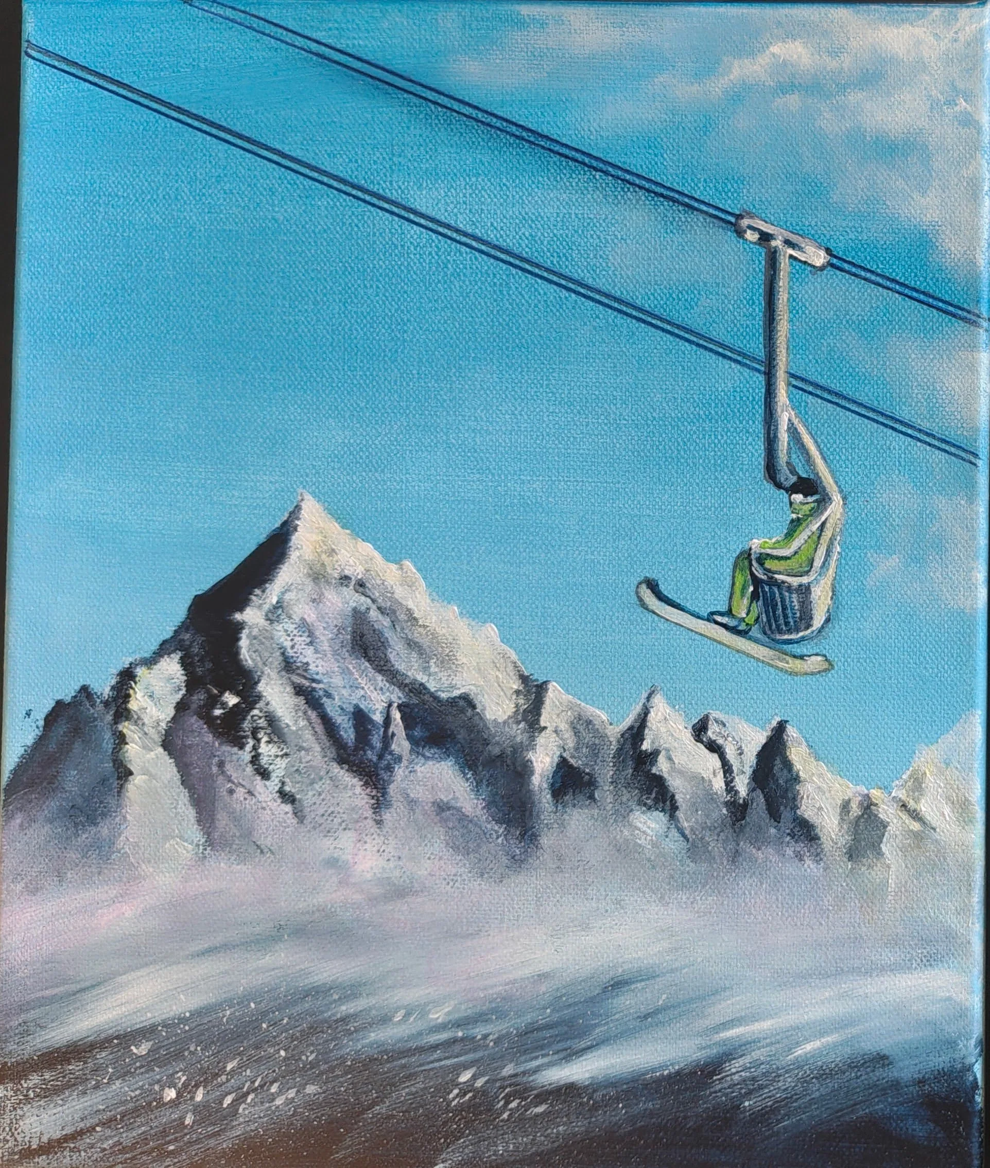 Finished snow landscape painting from a previous session