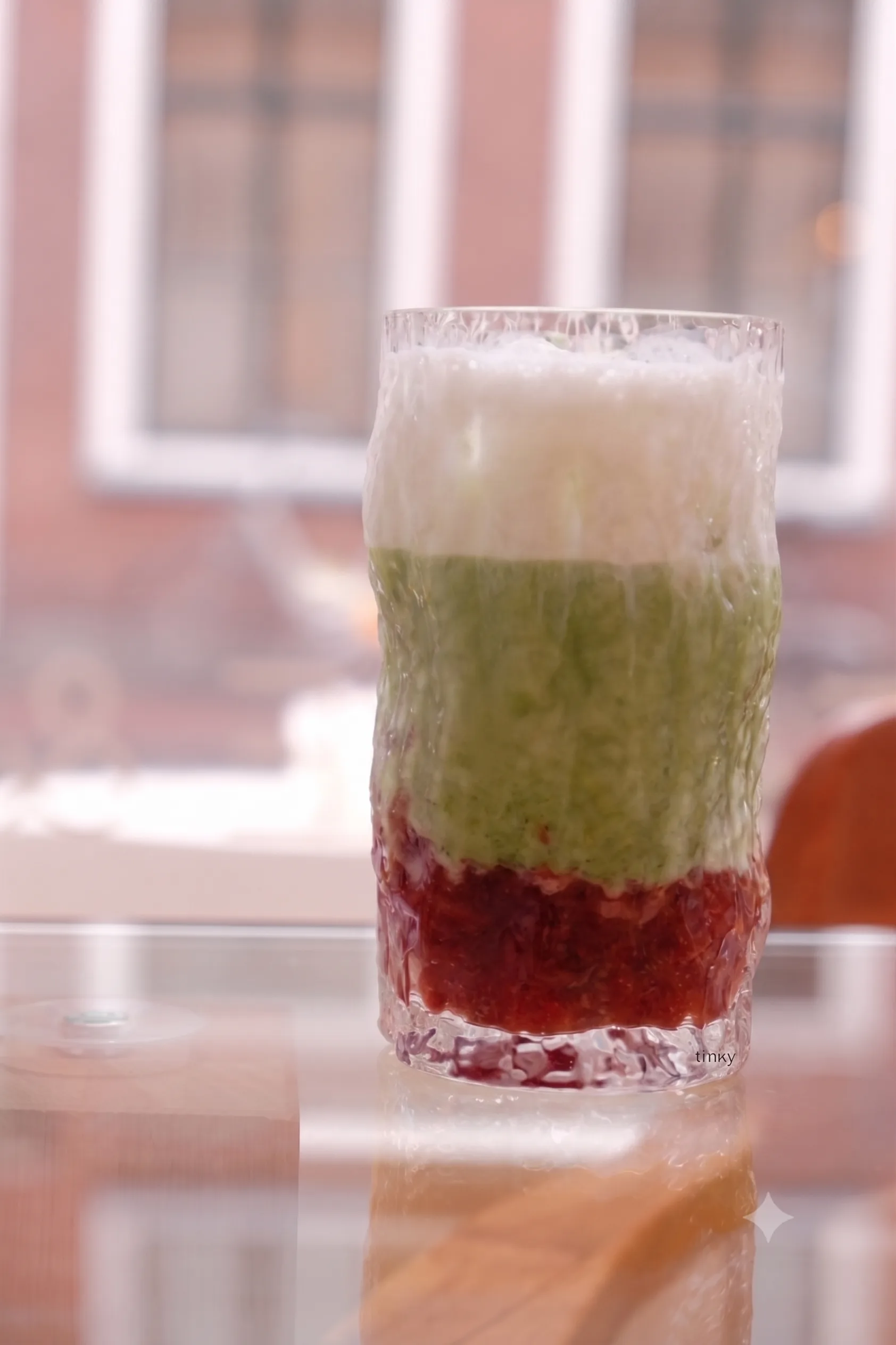 Strawberry matcha served at the venue